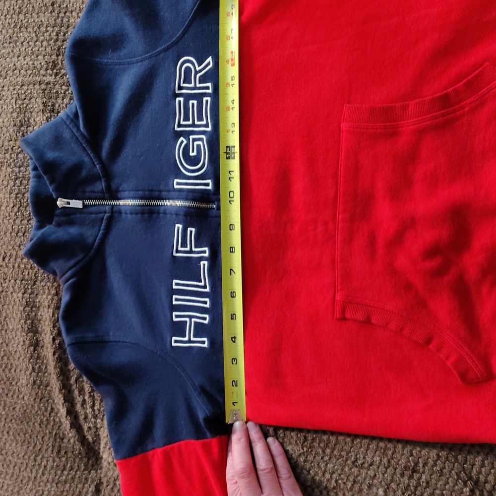 Tommy Hilfiger Women's Navy and Red Half-Zip Sweatshirt - Picture 6 of 7